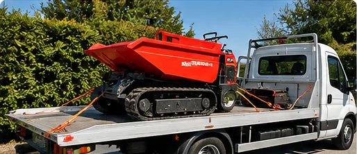 Transport d’un petit engin de chantier en Nord-Gironde